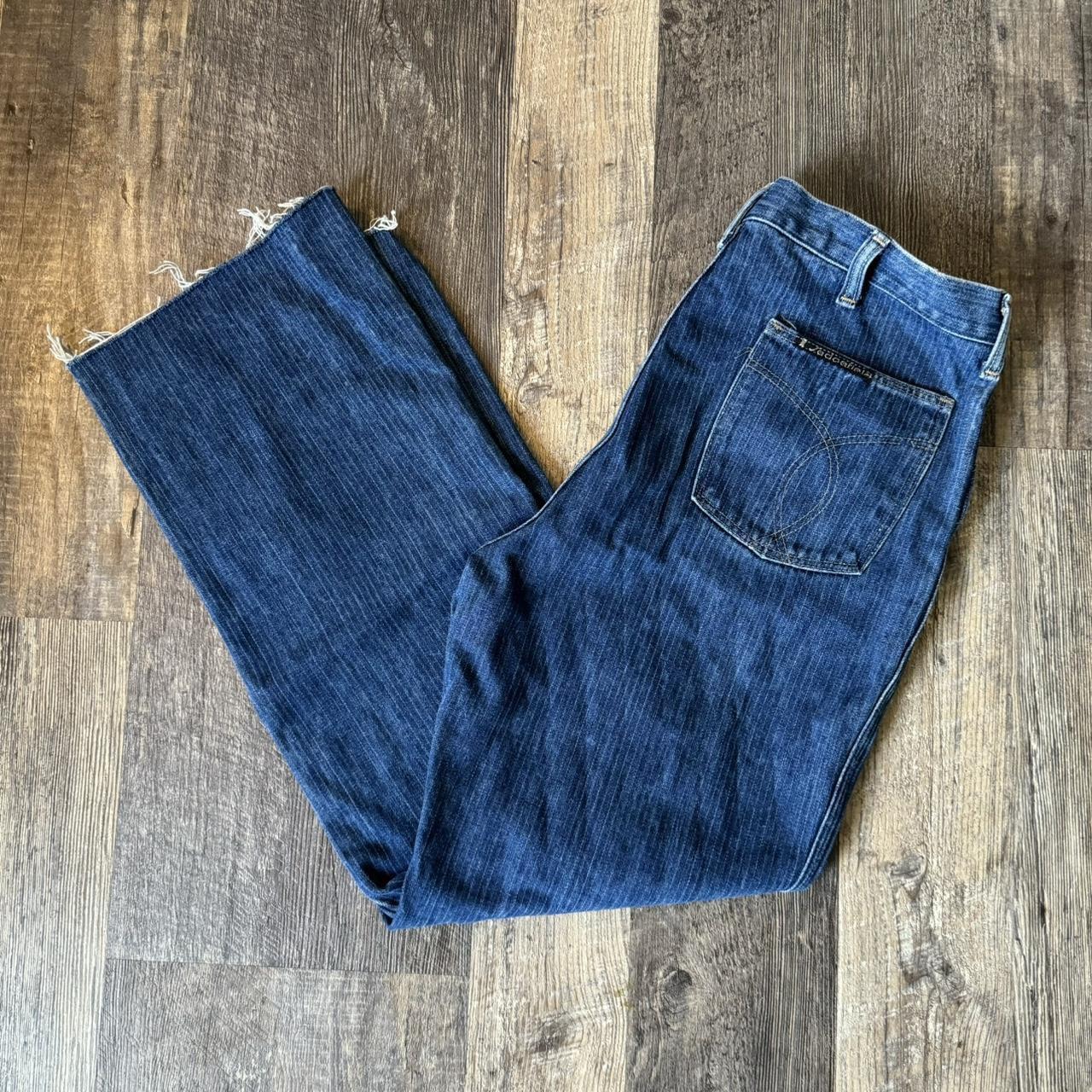 Vintage Ledgefield Cropped Pinstripe Jeans Super... - Depop