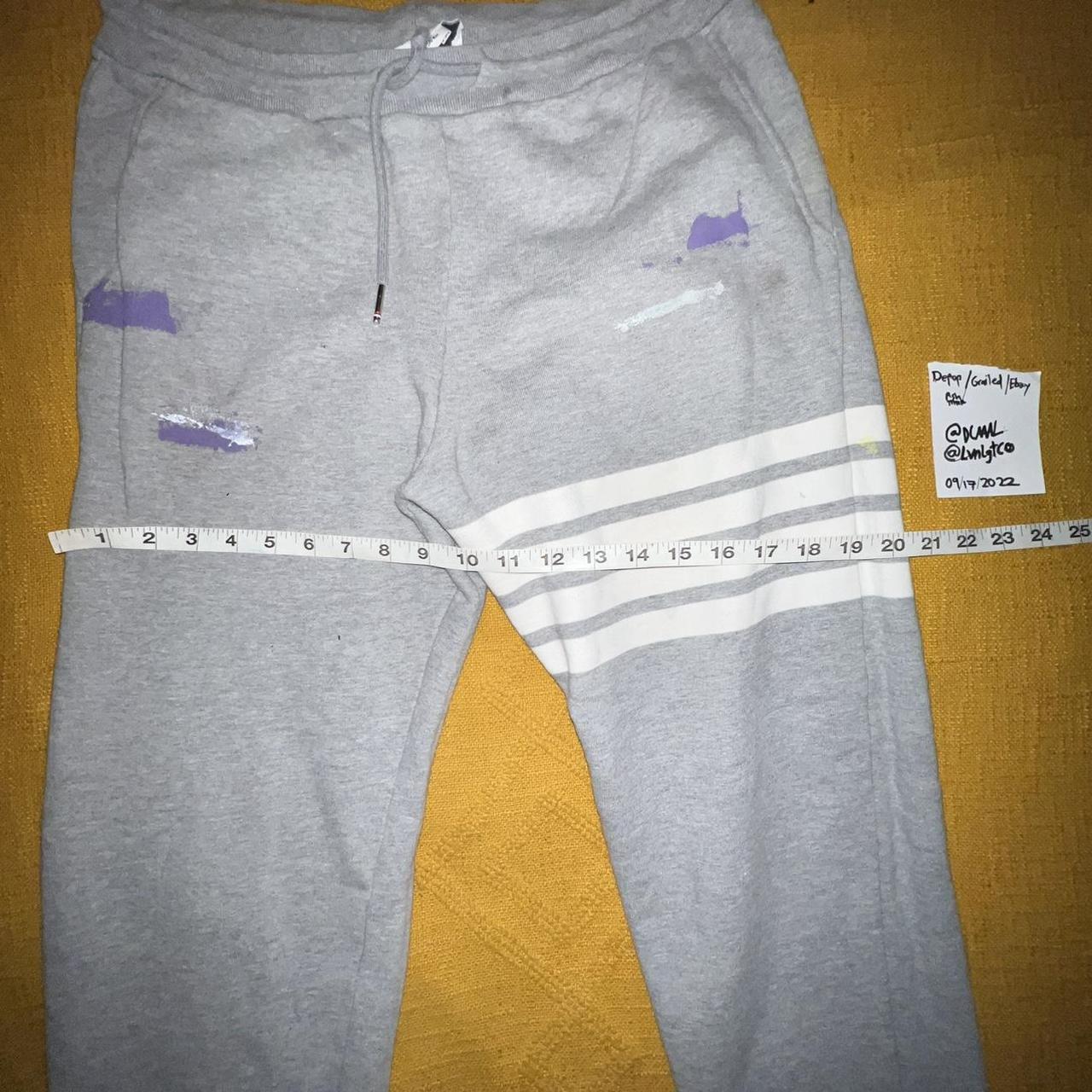 Thom Browne Men's Grey and White Joggers-tracksuits | Depop