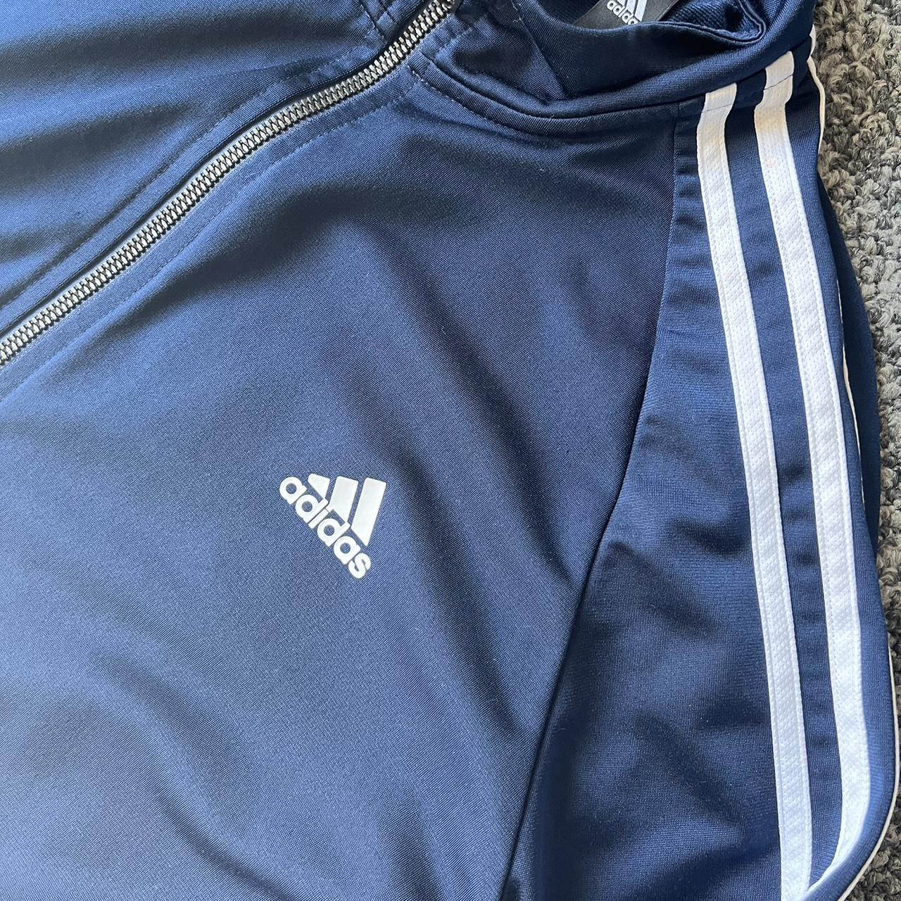 Adidas Men's Navy and White Jacket | Depop