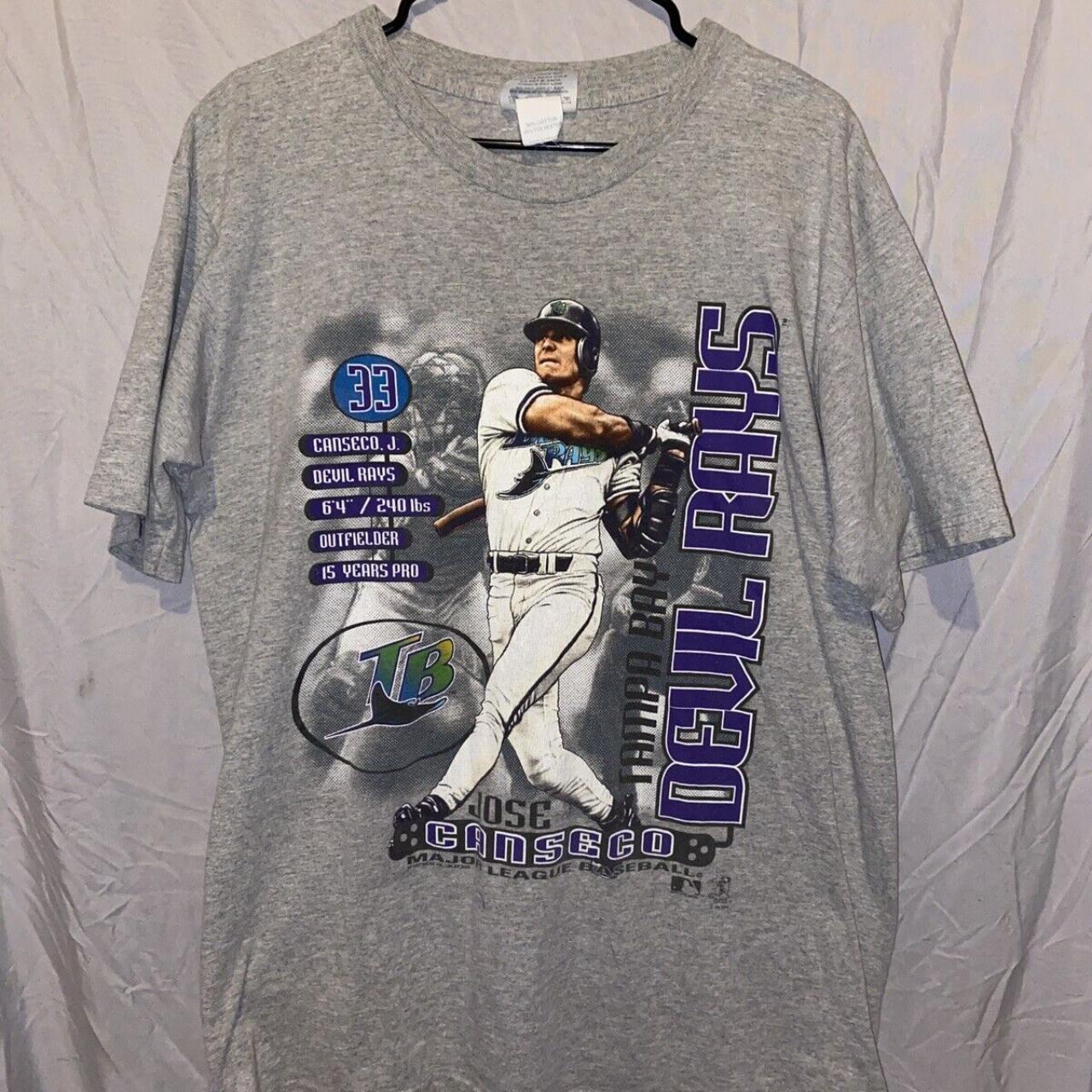 Vintage Tampa Bay Devil Rays Jose Canseco Print Mens - Depop