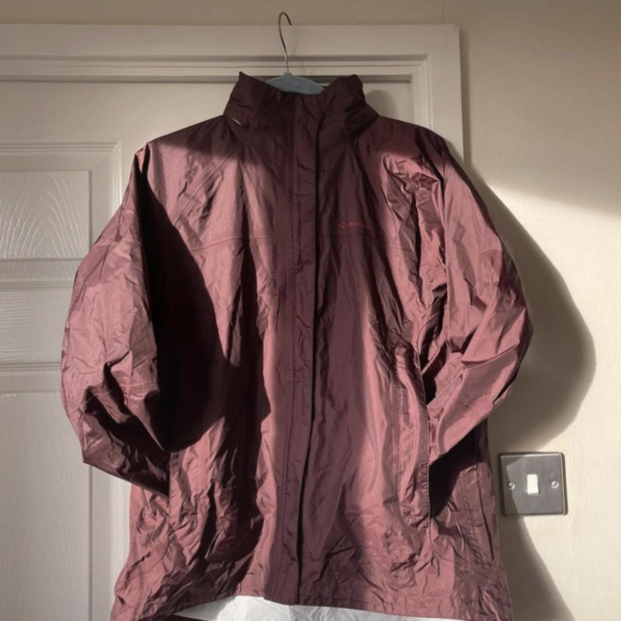 Quechua Women's Burgundy Coat | Depop