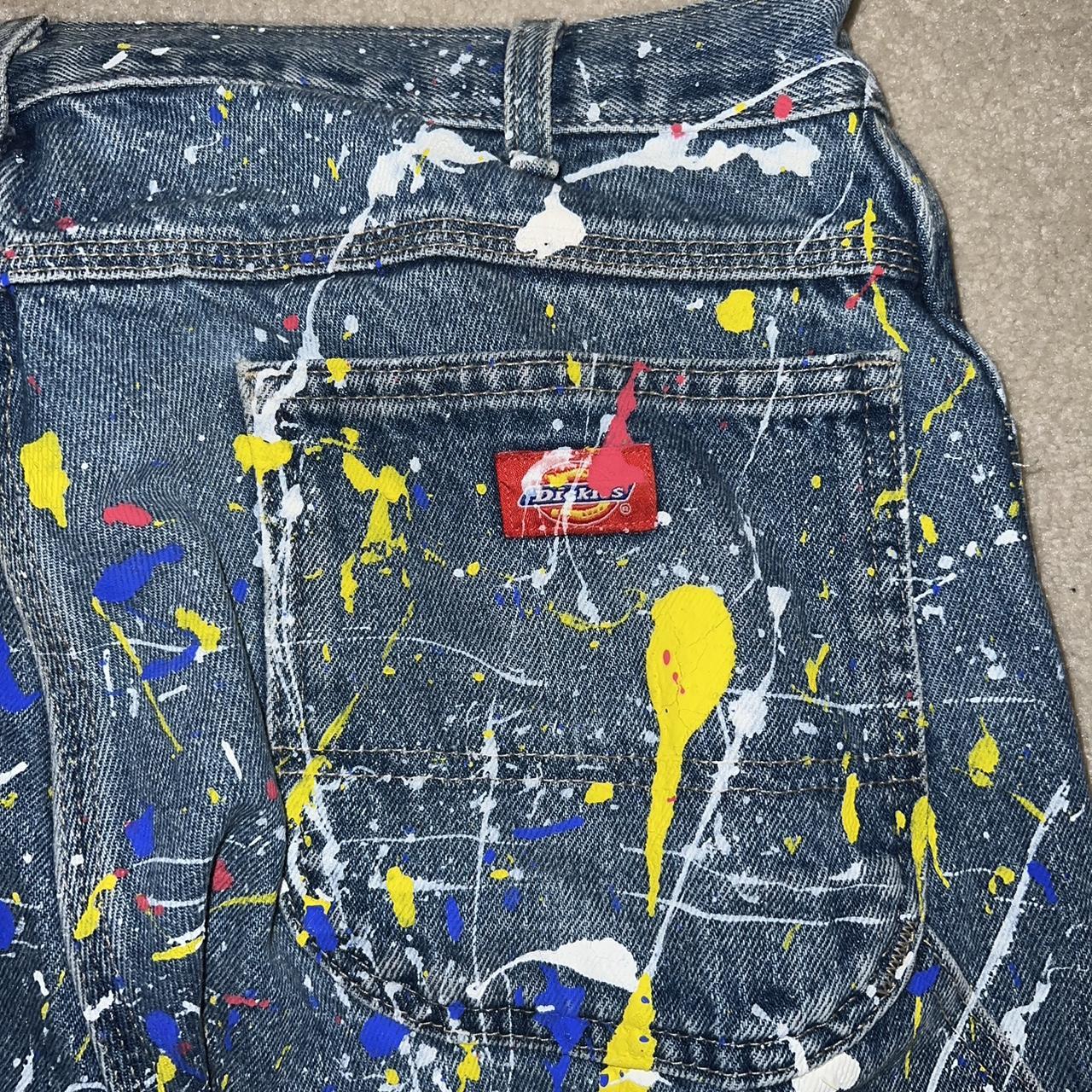 Vintage Paint Splatter Dickies Denim Depop   P0 