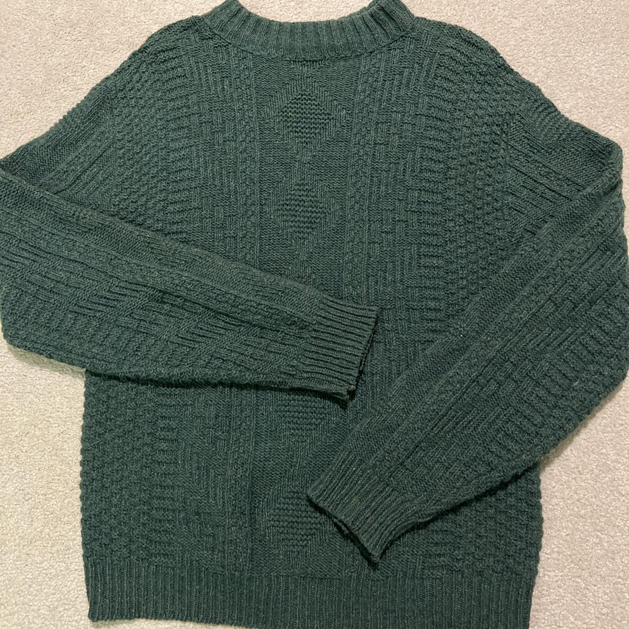 Vintage Cable Knit Sweater (Fits Large) neck... - Depop