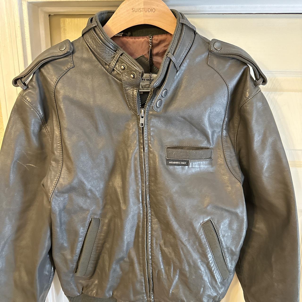 Vintage Members only leather jacket Bomber biker... - Depop