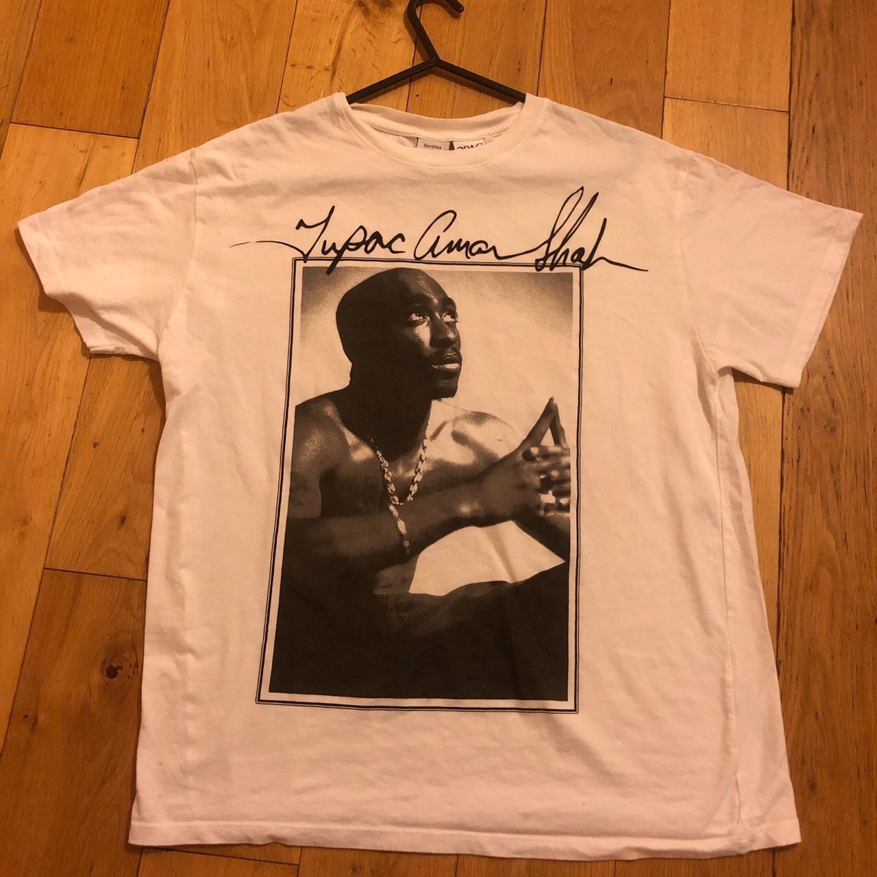 Bershka Tupac shirt black and white I have never Depop