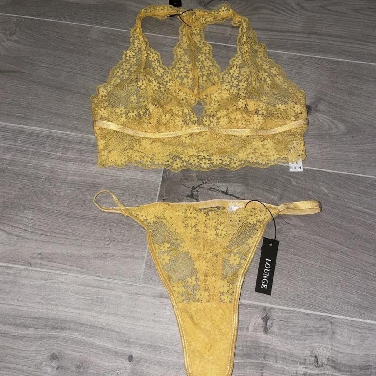 Lounge underwear yellow set. Top is a medium and the... Depop