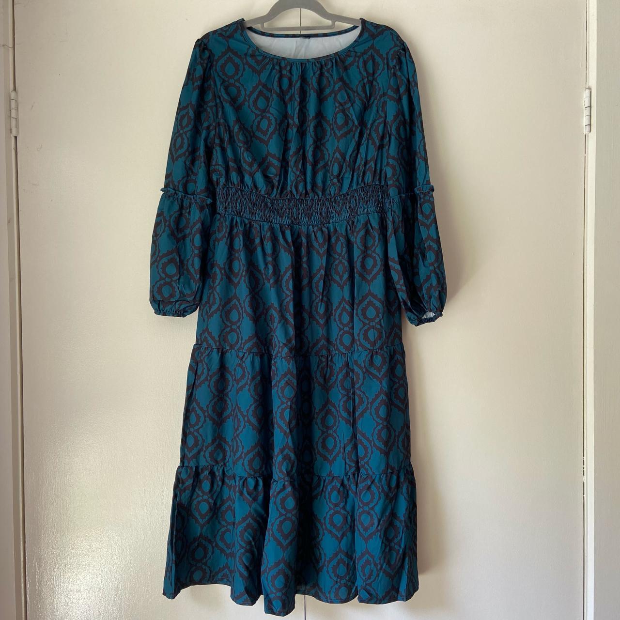 Shein Curve Midi dress, Teal, Size 1XL/18/20, New... - Depop