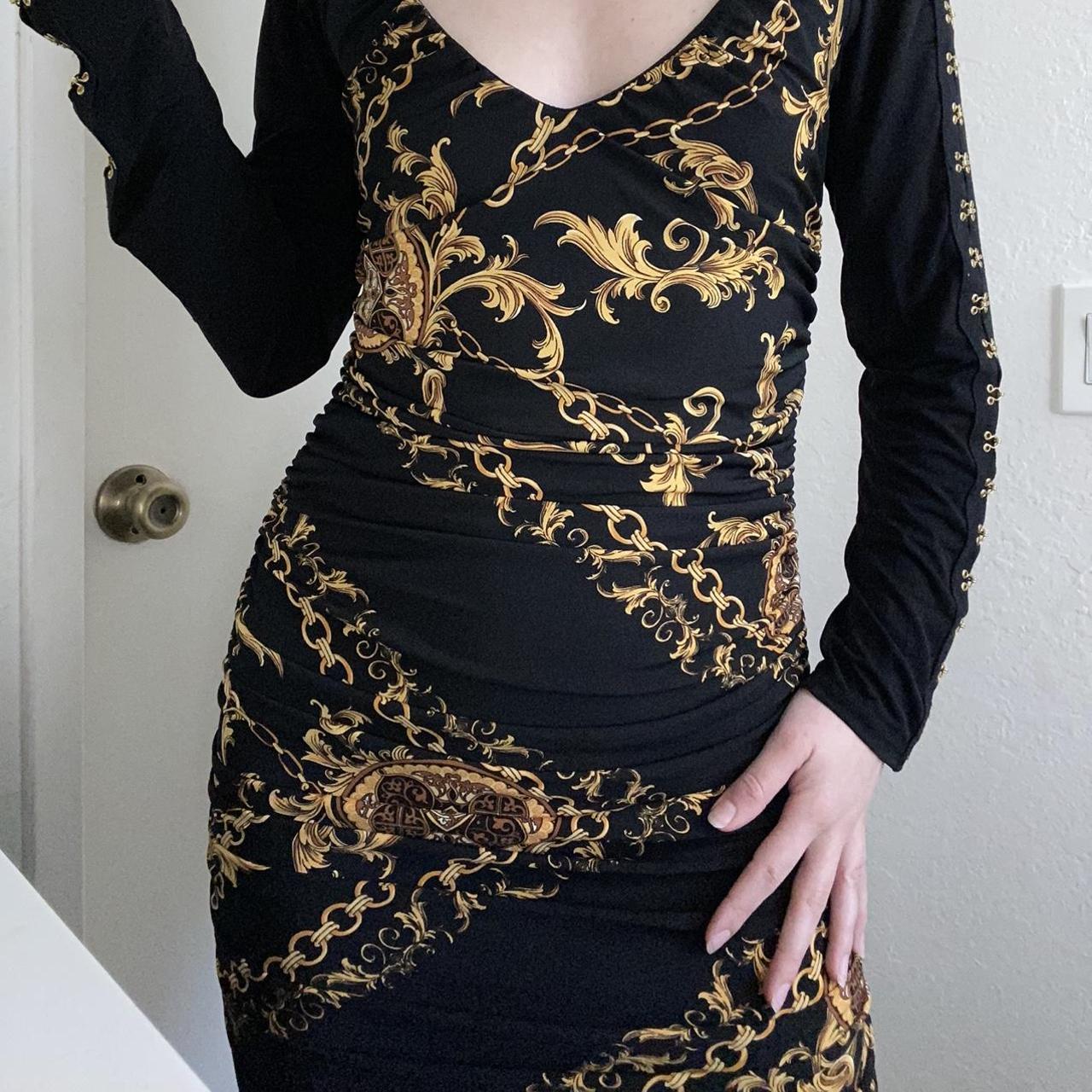 Venus black hot sale and gold dress