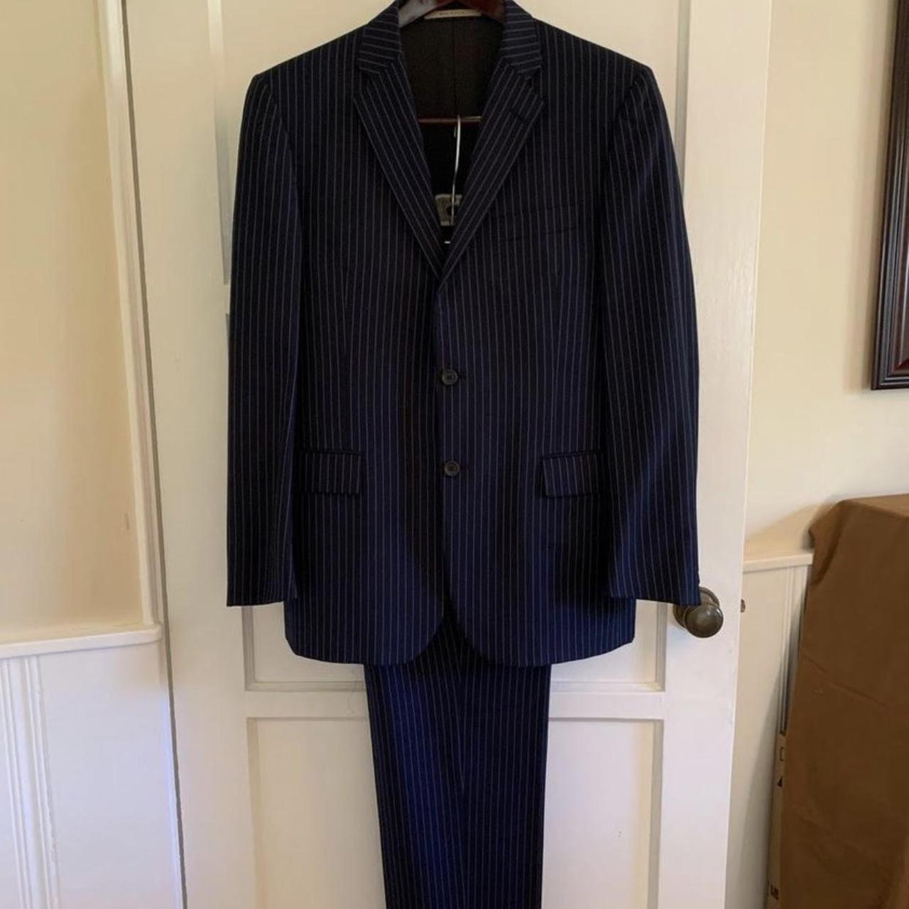 Navy burberry hot sale suit