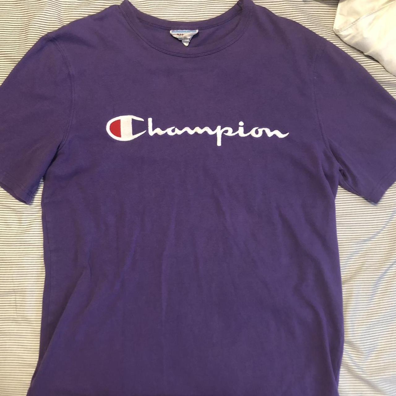 mens purple champion t shirt