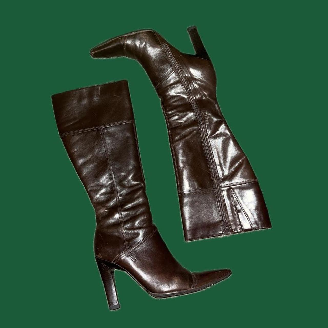 brown pointed toe boots • us size 8 , 38 • a few... Depop