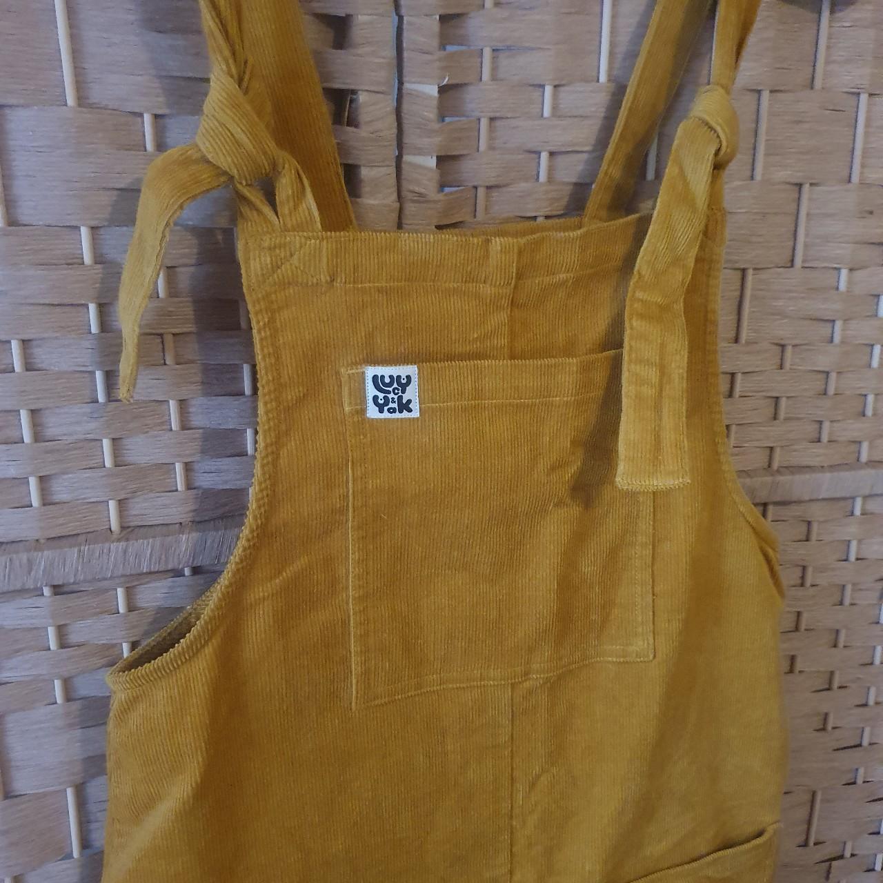 Super cute yellow corduroy Lucy and Yak dungarees.... - Depop