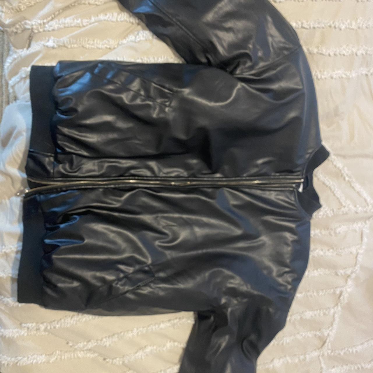 Supre leather bomber jacket Size S/M - Depop