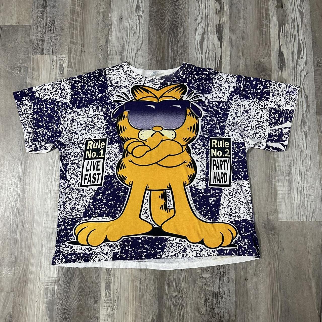 70’s 1978 AOP Garfield Rule Jim Davis Tee Shirt, -No...