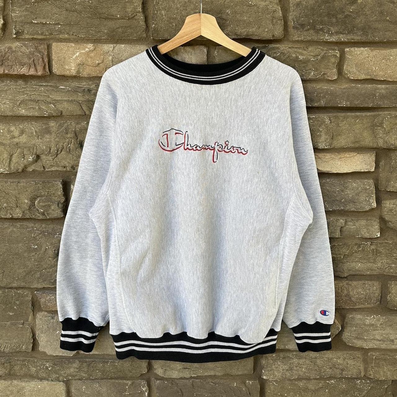 Vintage 1990s Champion Reverse Weave Sweatshirt... - Depop