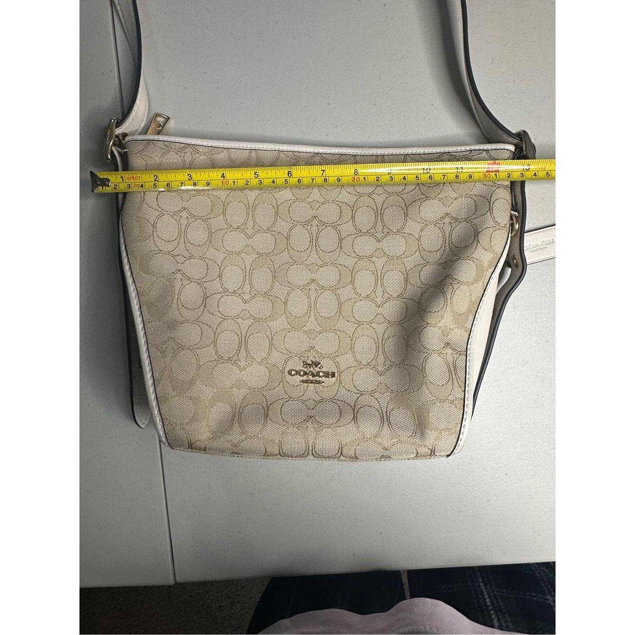 Coach Handbag Signature Dufflette Hobo Crossbody Bag with Signature fashion Print Chalk.