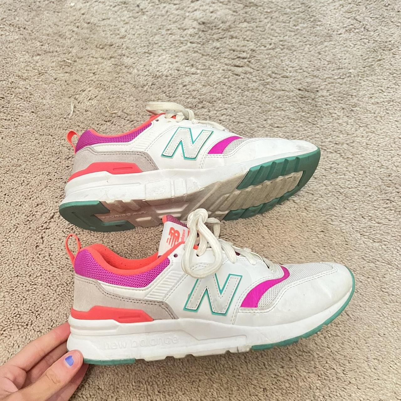 New Balance Women's White and Pink Trainers