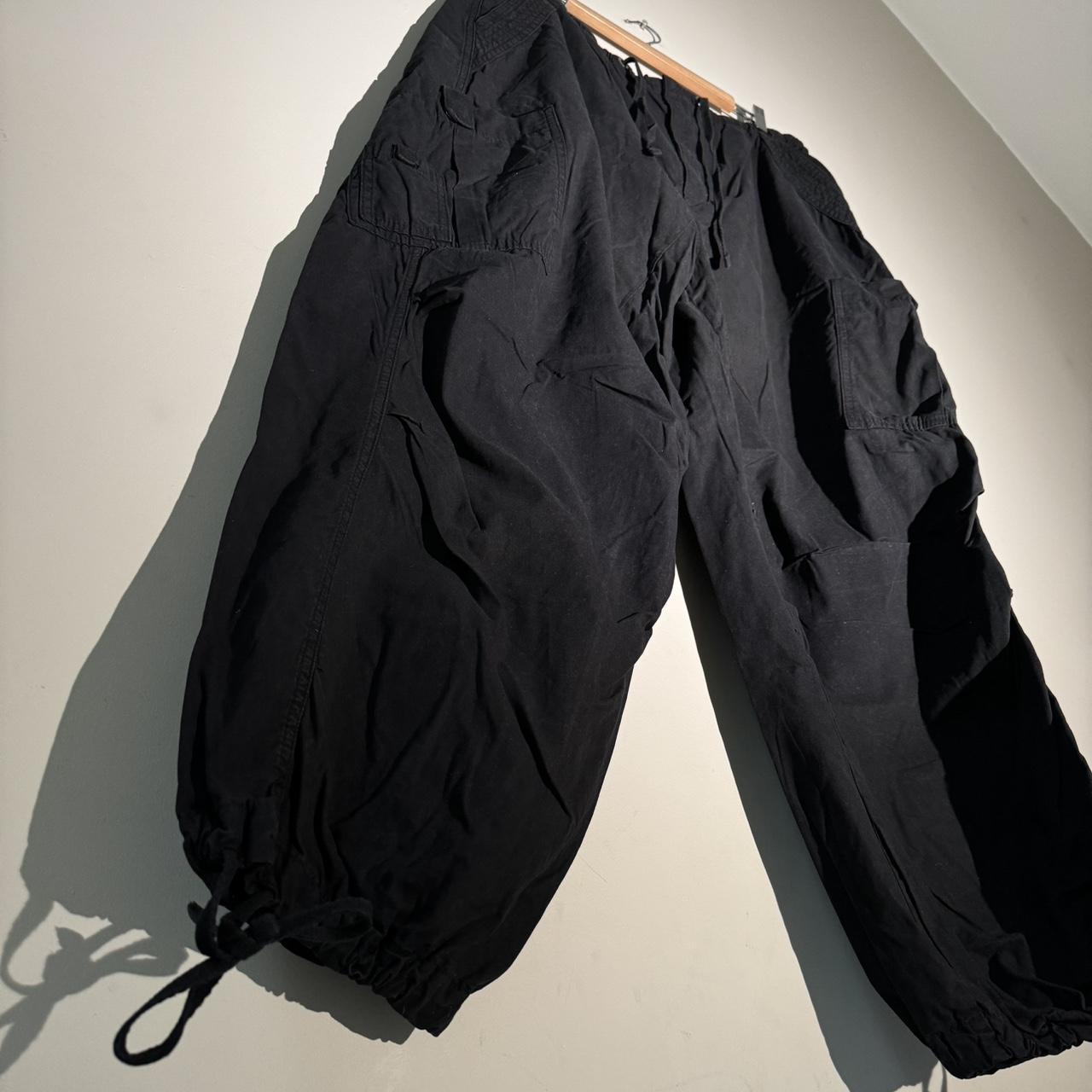 Jaded parachute black oversized trousers Size:... - Depop