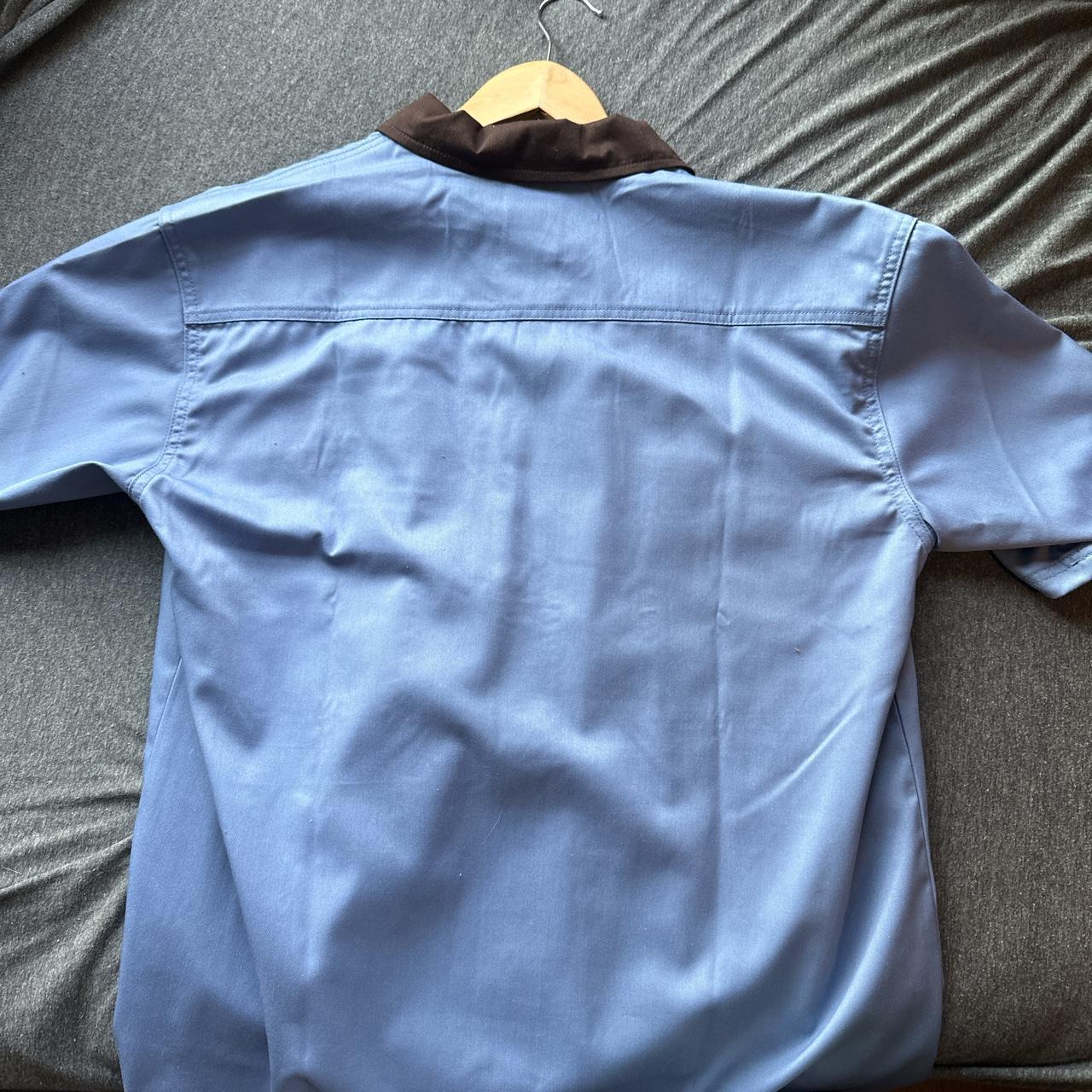 Dickies Men's Blue and Brown Shirt Depop