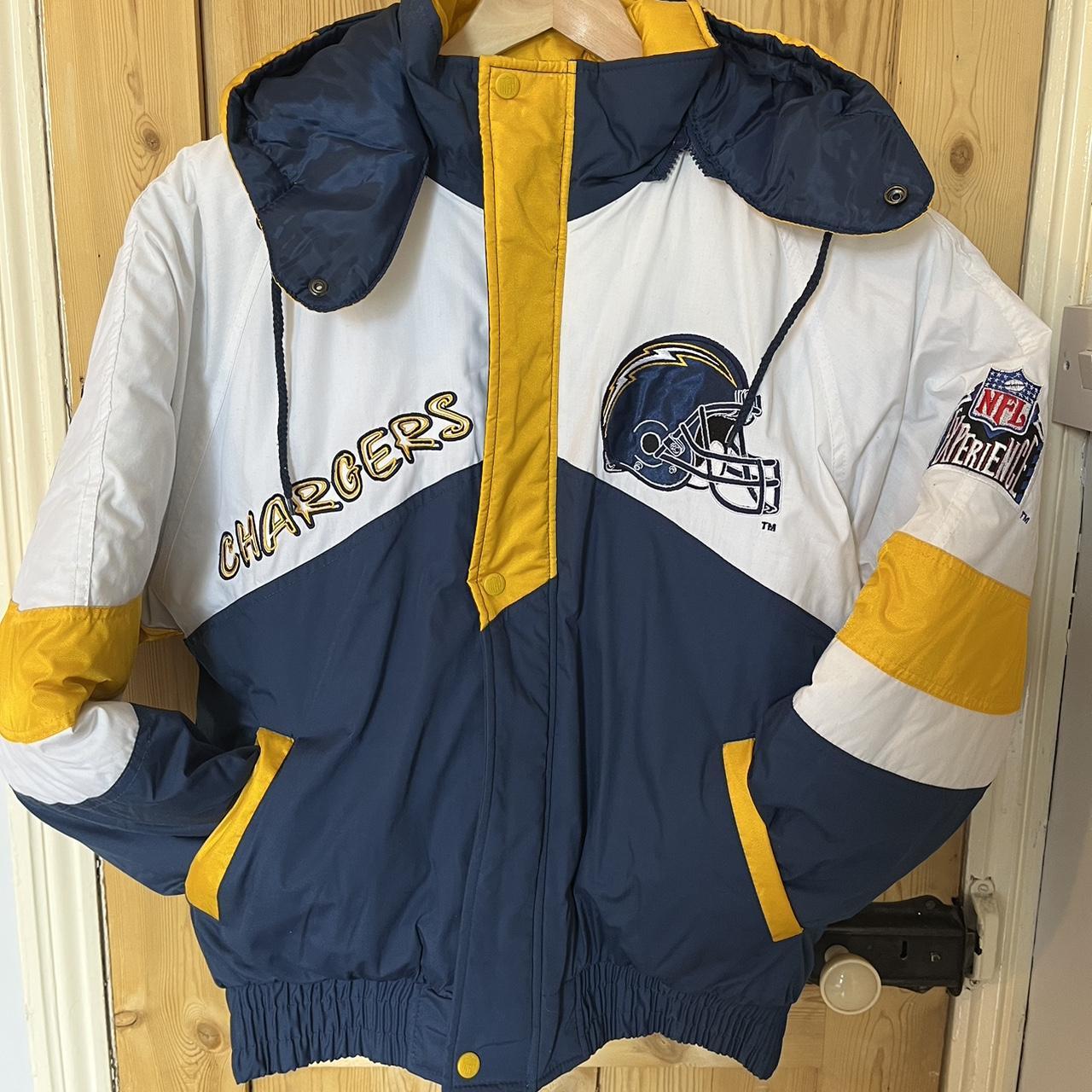 Los Angeles Chargers full zipper fleece jacket. NFL - Depop