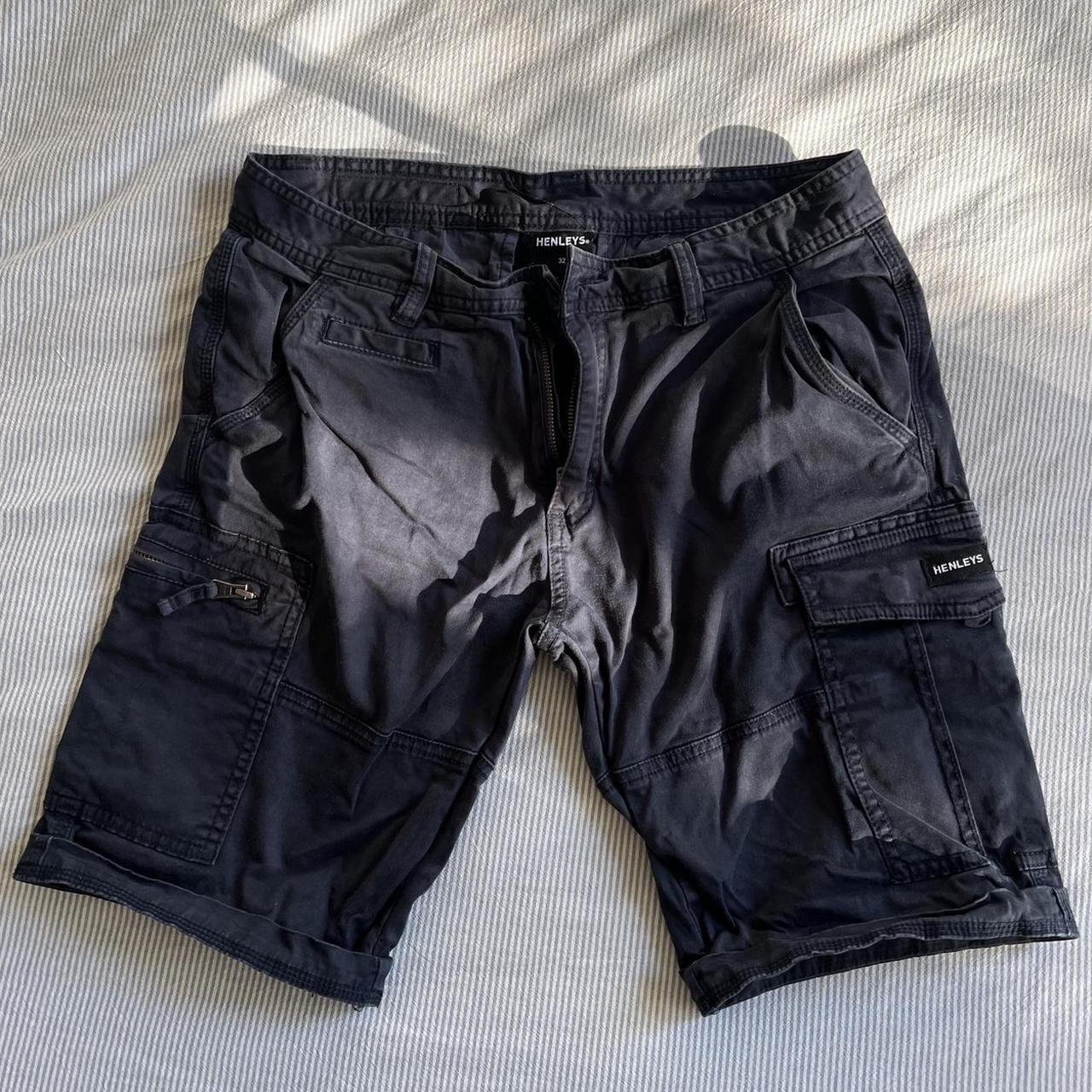 Henleys Navy Cargo Shorts Size 32 RRP: $99.95 - Depop