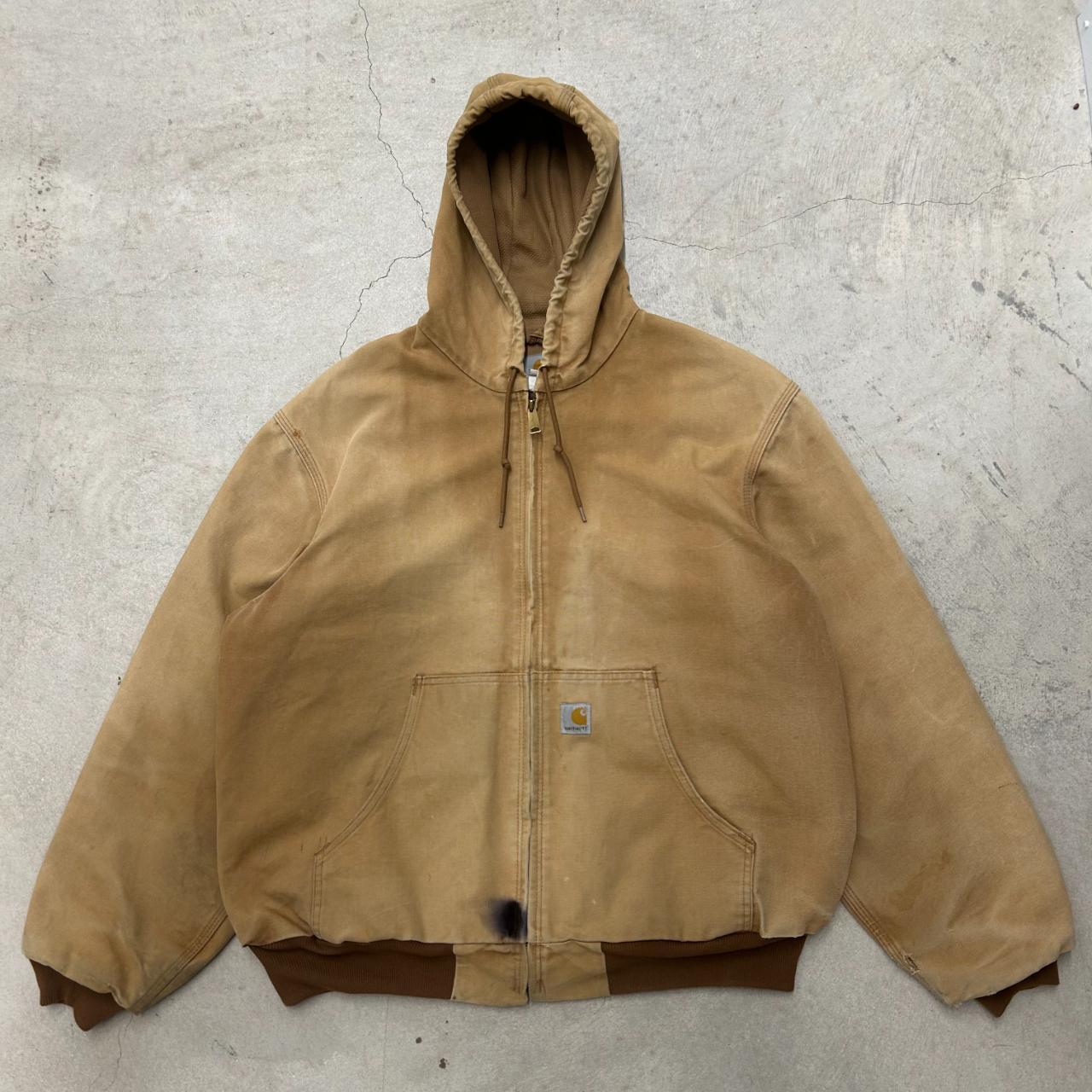 Vintage 2003 Carhartt J131 BRN hooded canvas zip up...