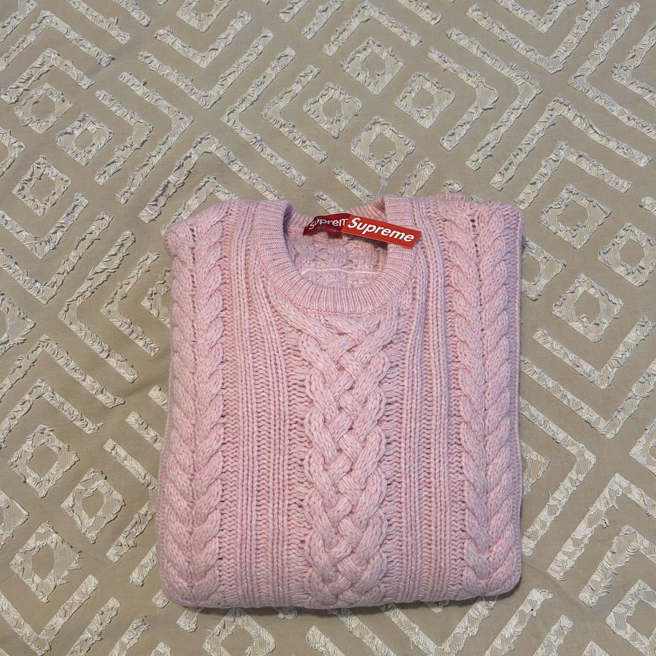 Supreme Appliqué Cable Knit Sweater - Depop