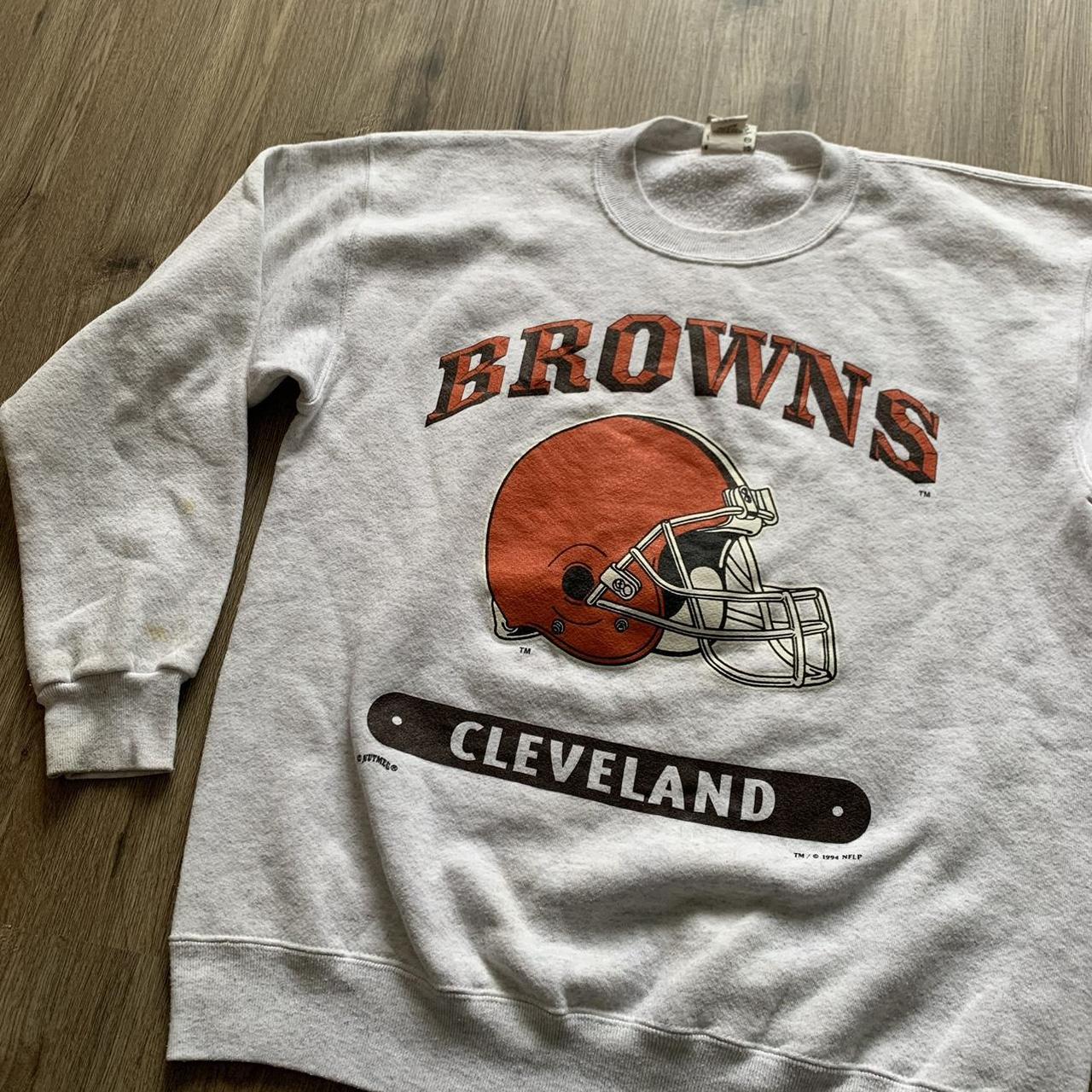 Vintage 80s Cleveland Browns NFL satin varsity - Depop