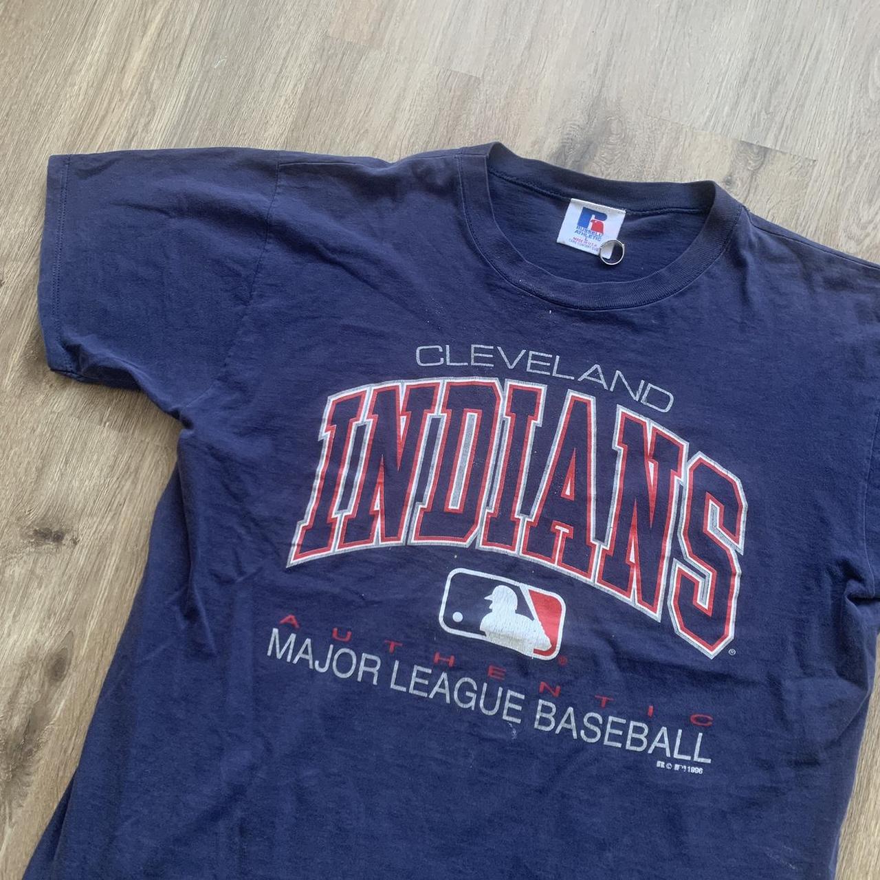 90s Vintage Cleveland Indians MLB Baseball Russell...