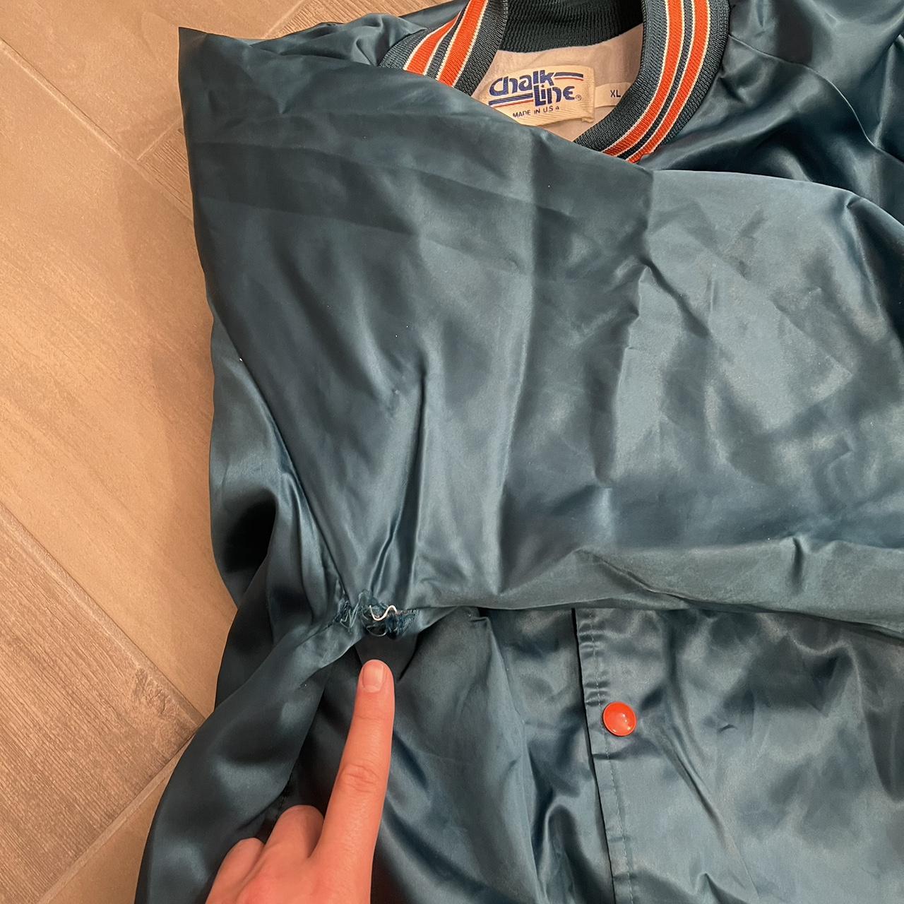 Vintage Chalkline Miami Dolphins Satin 1980s Jacket - Depop