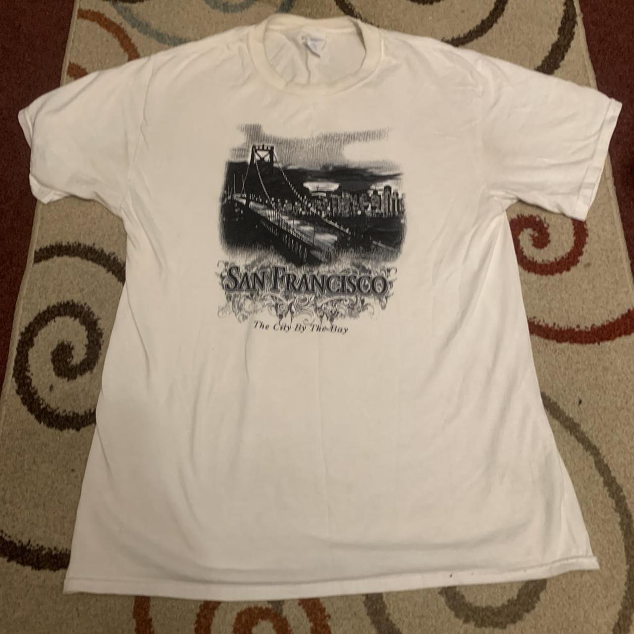 White San Francisco Tee with front... - Depop