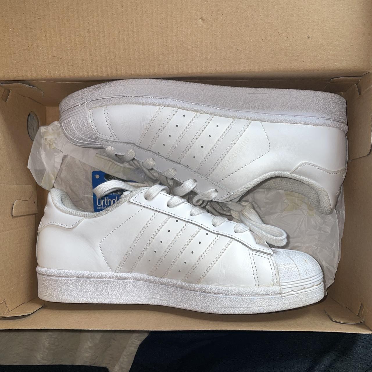 Adidas Originals Superstars white with original box... - Depop