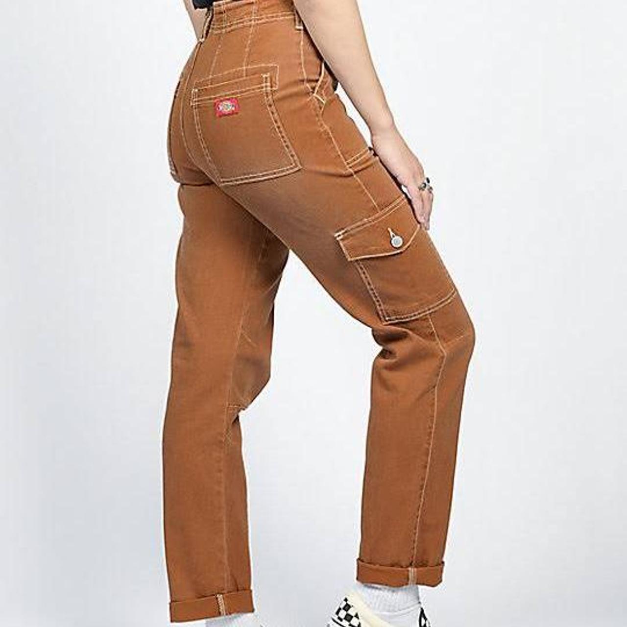 DICKIES Roll Cuff Womens Cargo Pants - BROWN, Tillys