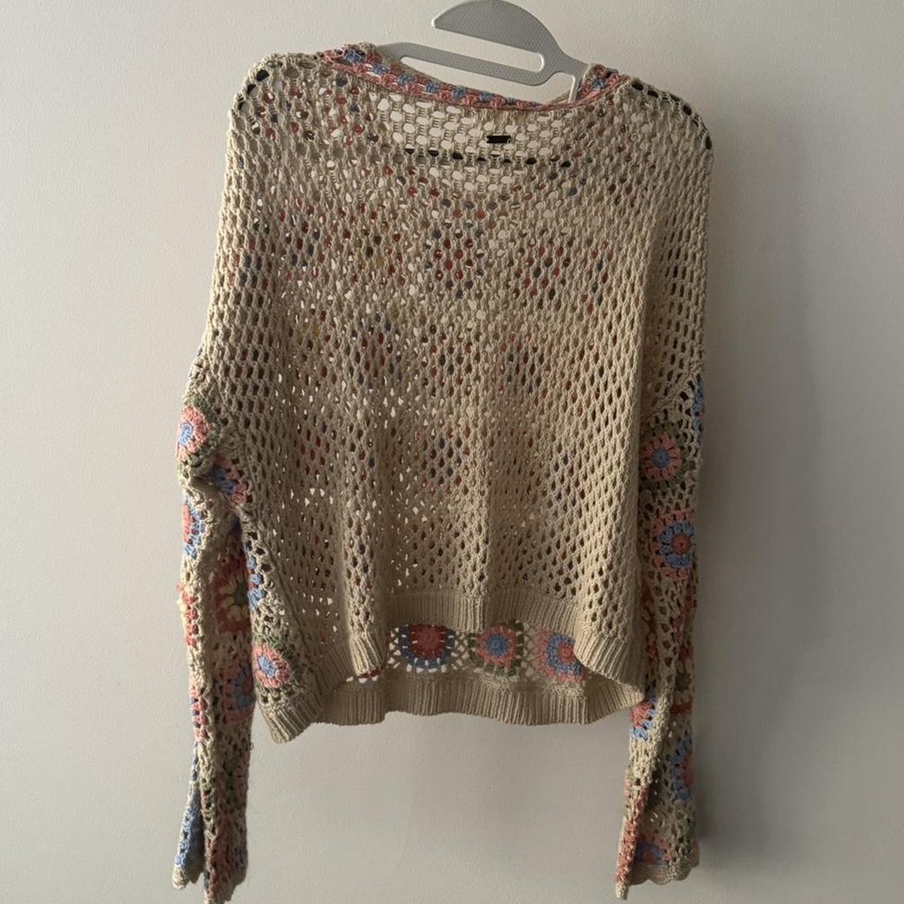 Ghanda Crochet Knit Top Size S Worn once, in... Depop