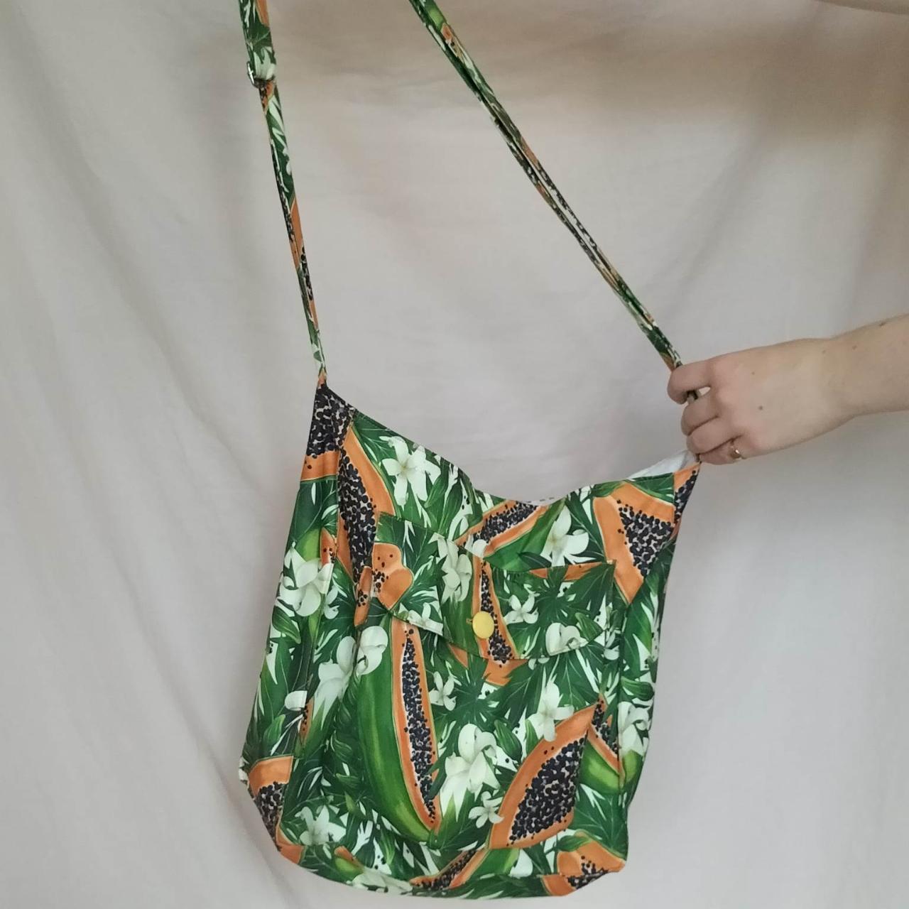 Papaya Shoulder Bag Handmade from fabric... - Depop