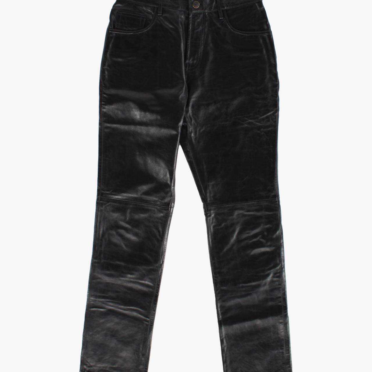 VINTAGE GAP LEATHER PANTS real leather satin inlay | Depop