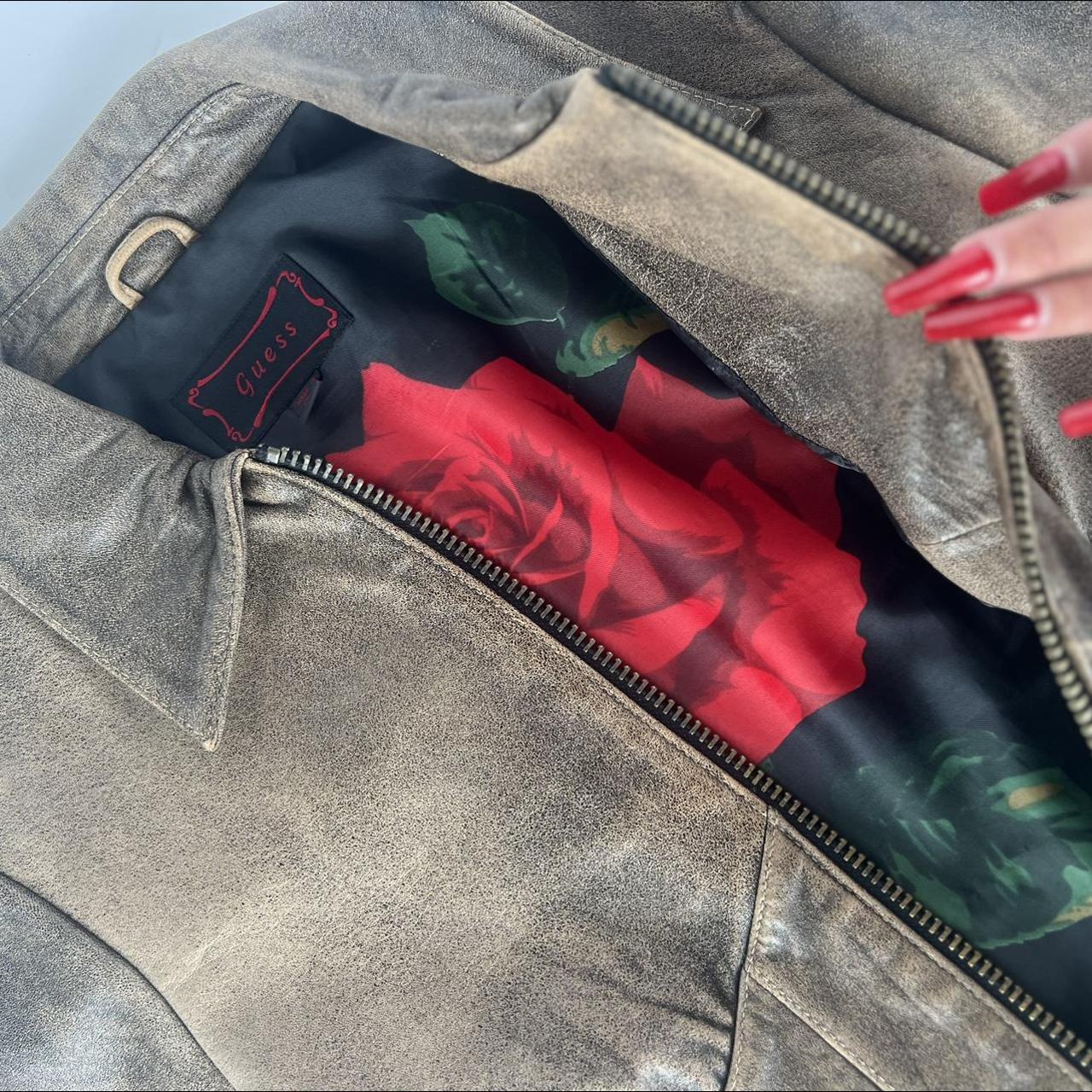 Vintage Brown Guess Leather Jacket Women’s small... Depop