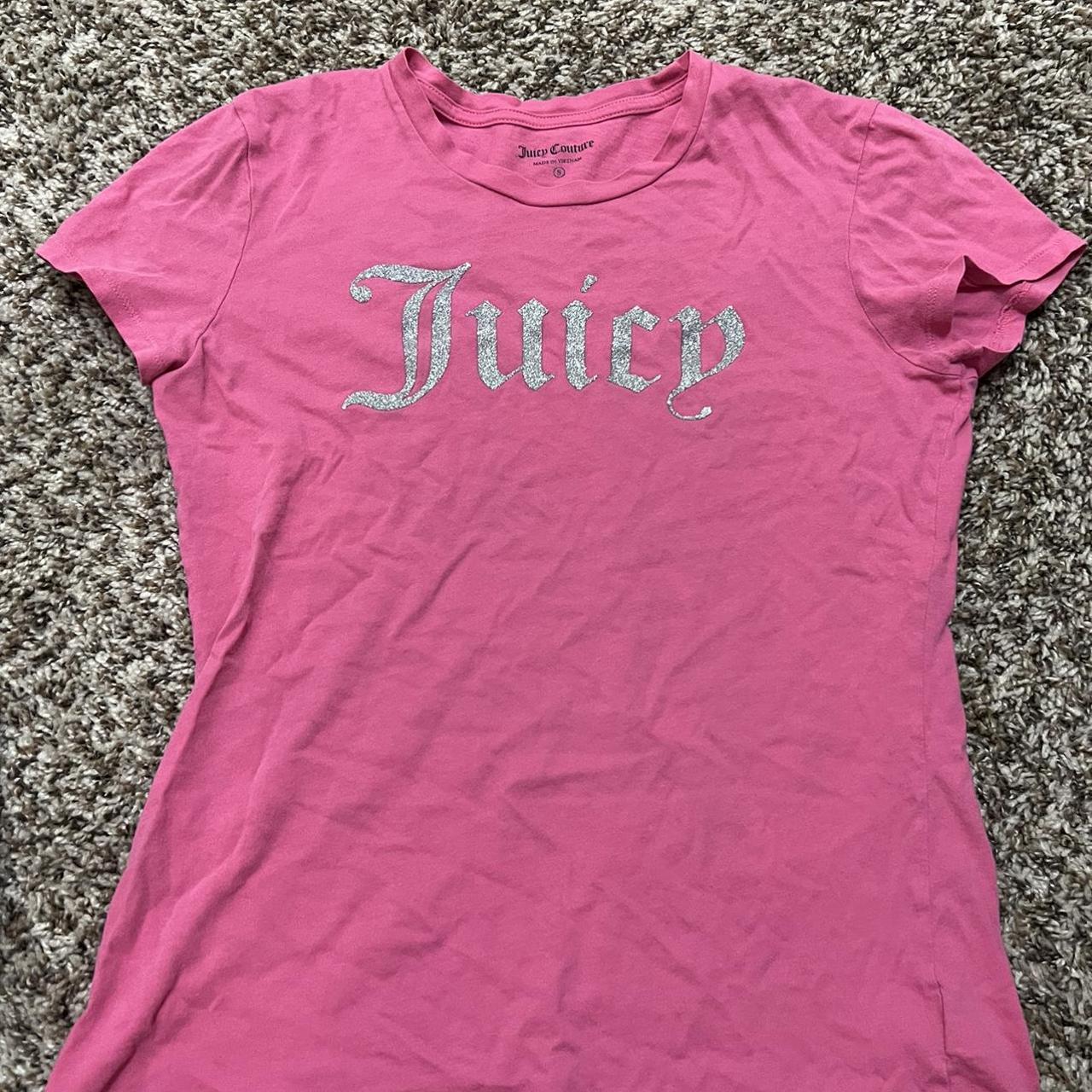 Pink early 2000s y2k Juicy Couture tshirt. Thrifted... - Depop