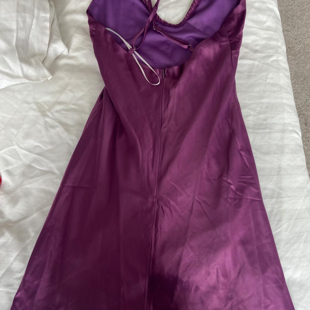 purple satin princess polly mini dress size 6;... Depop