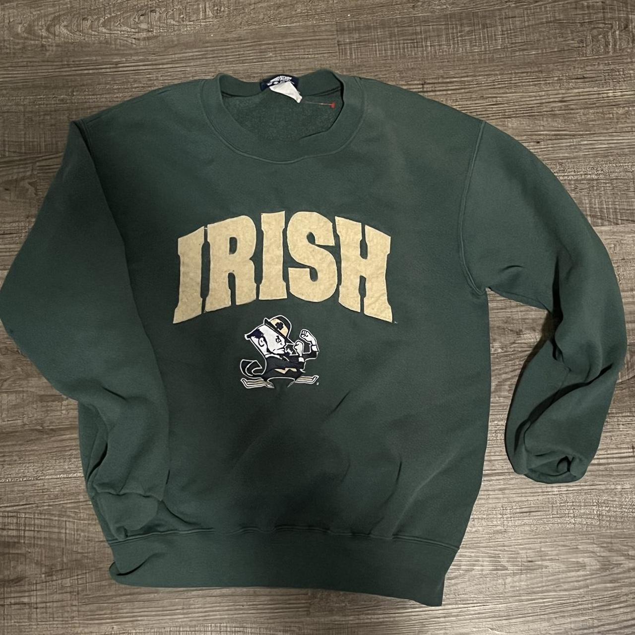 Vintage Notre Dame Irish Green Oversized College... - Depop