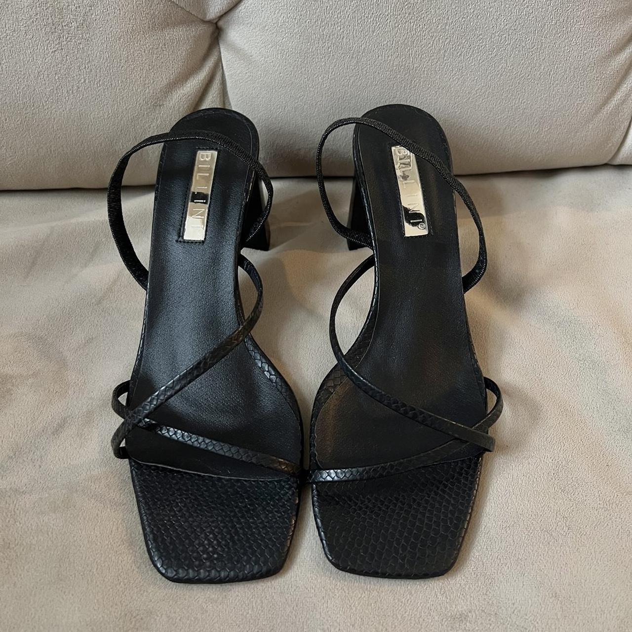 BILLINI Zarla Heels Black Python only worn trying... - Depop