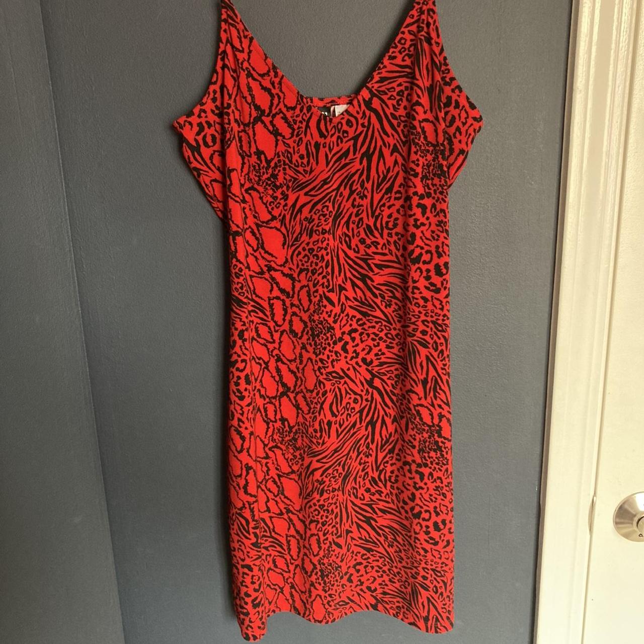 H&M Women's Red and Black Dress | Depop