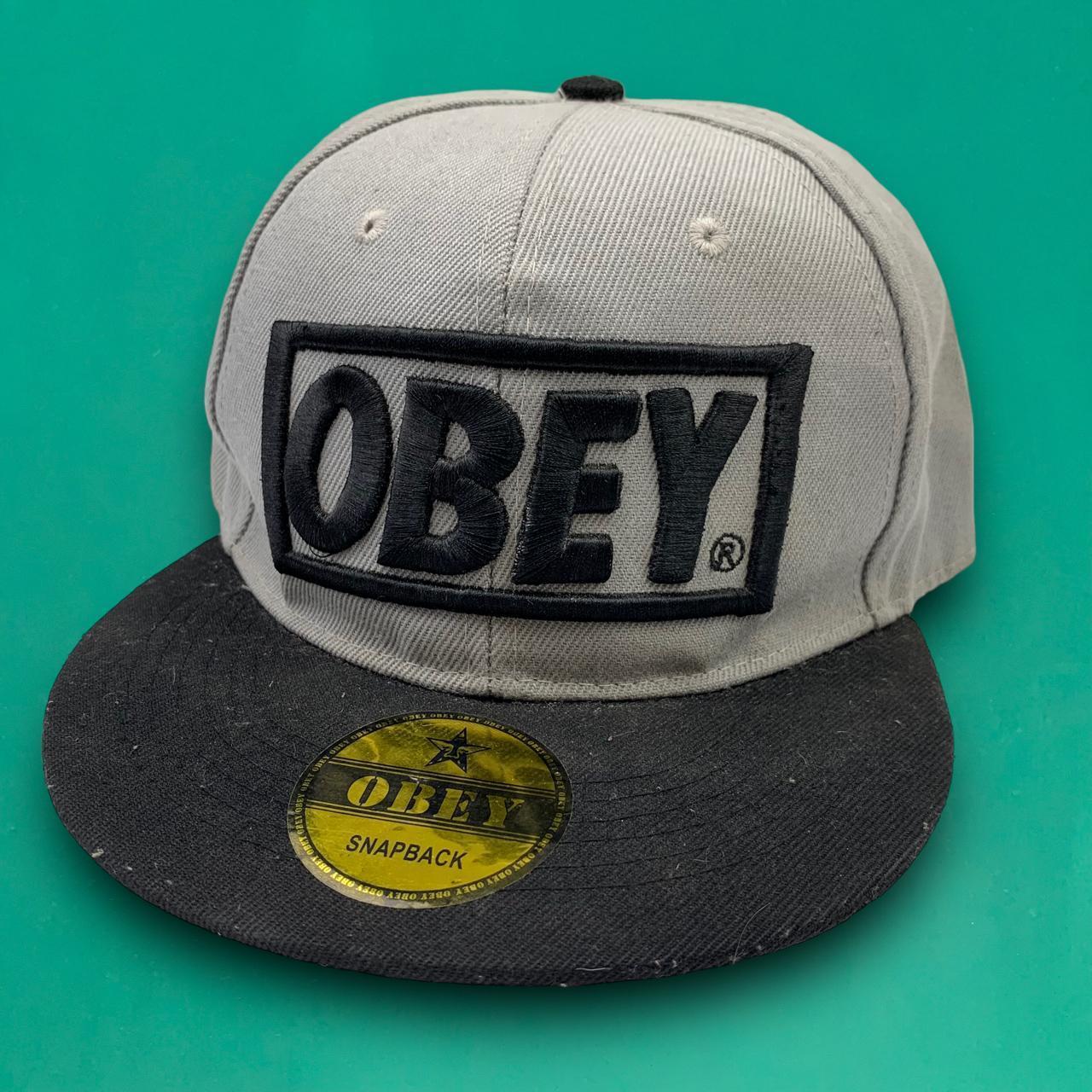 OBEY Embroidered Spellout Logo Snapback Cap. Depop