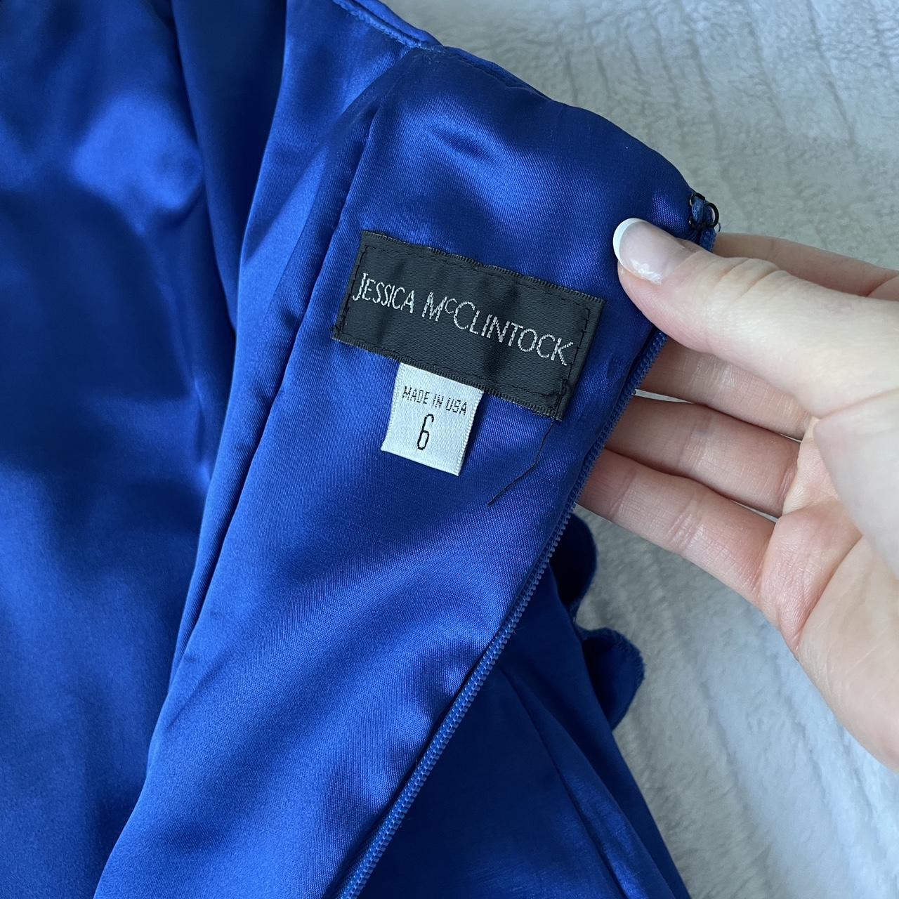 French Laundry Strapless Dress Zig Zag Pattern Blue - Depop
