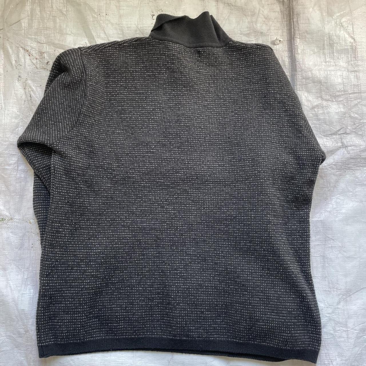 Dockers knitted collar shirt black&grey knit... - Depop