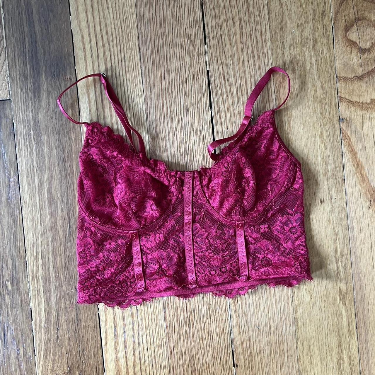 gorg y2k satin hot pink corset bustier crop top. has - Depop