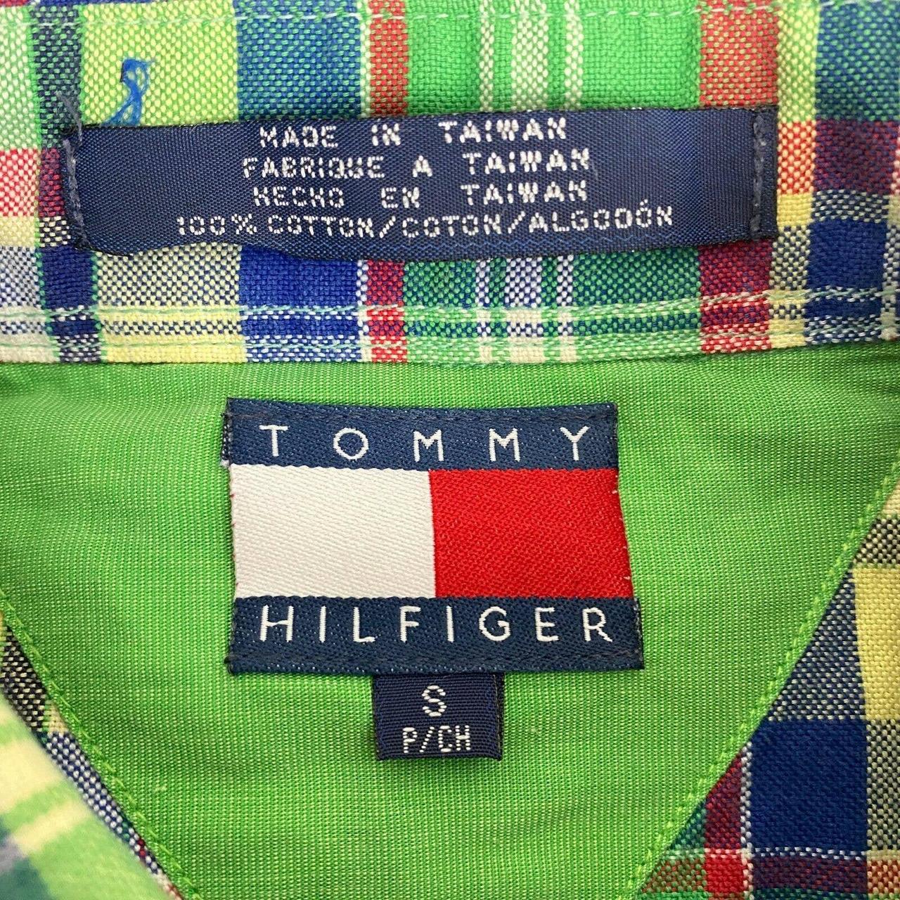 Vintage Tommy Hilfiger Men's Small Button Plaid... - Depop