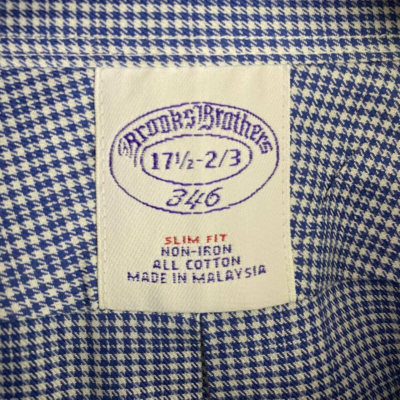 Brooks Brothers Men's Blue And White Shirt 