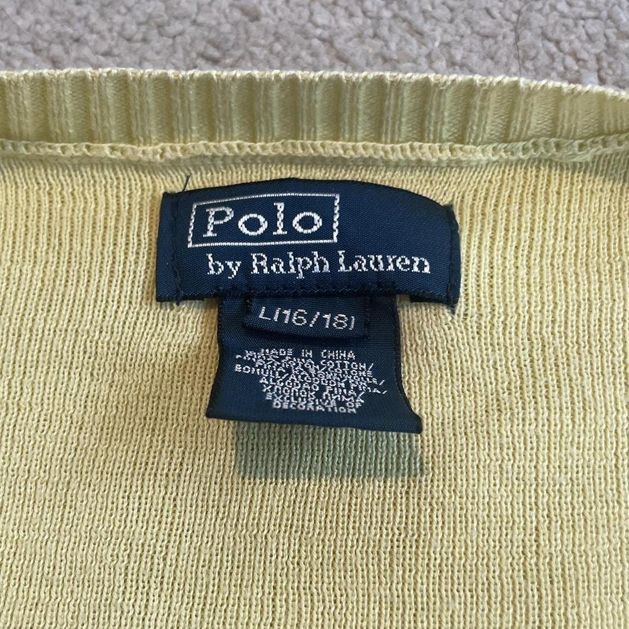 Ralph lauren yellow v-neck jumper. Lovely colour for... - Depop