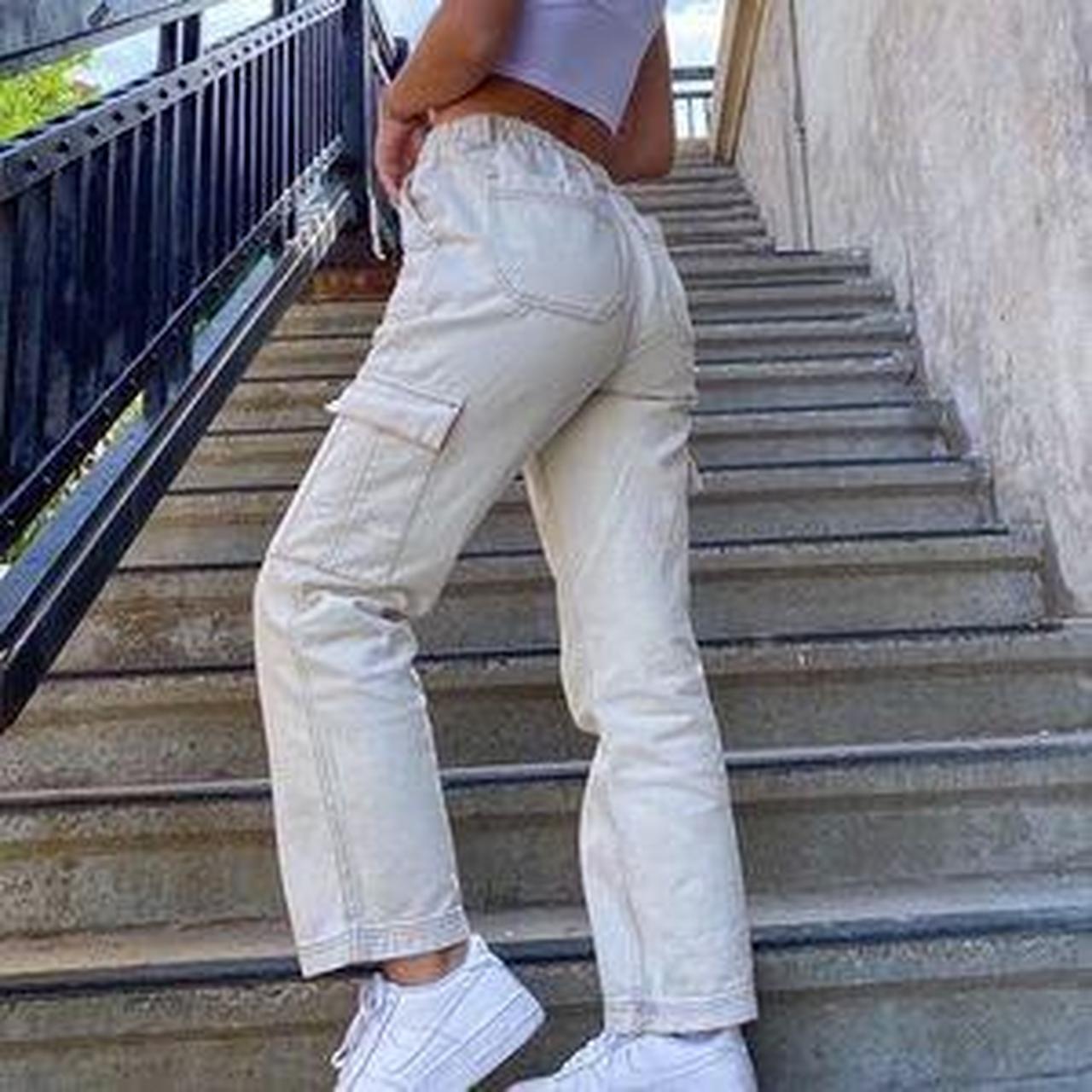 PacSun Women's White and Cream Trousers | Depop